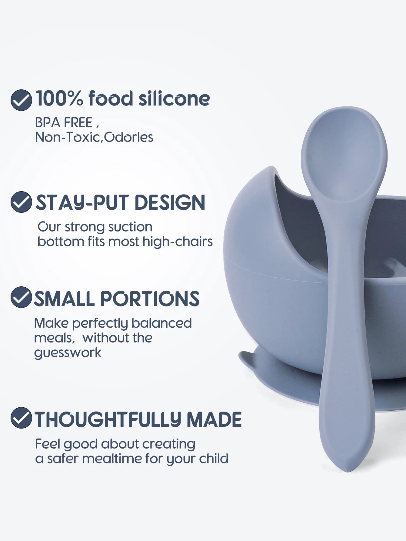 Silicone Sucker Feeding Bowls Infant Tableware Set