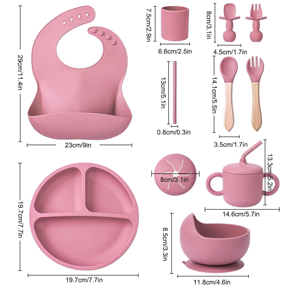 10-Piece Baby Silicone Feeding Set