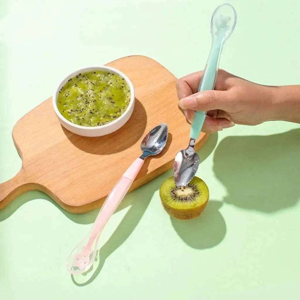 Headed Silicone Baby Feeding Spoon