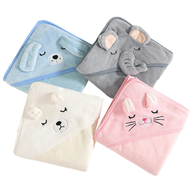 Cartoon Animal Hooded Bath Towels Soft