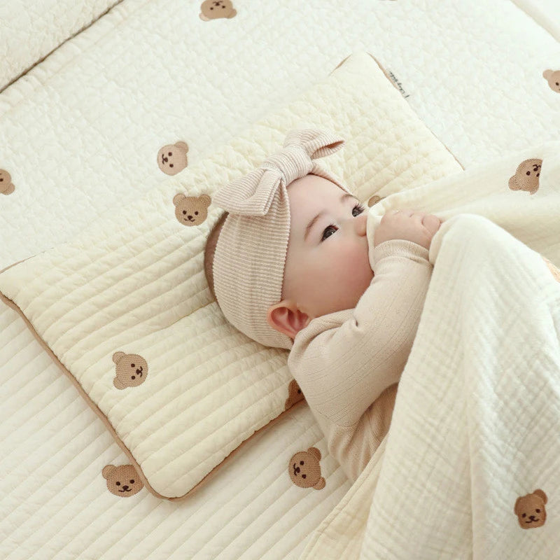 Korean Baby Embroidered Bear Pillow